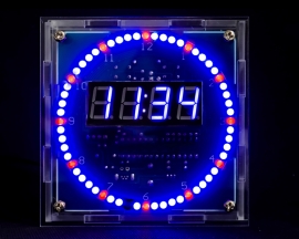 DS1302 DIY Rotating LED Clock Kit with Temperature and Light Control, 4-Digit Display